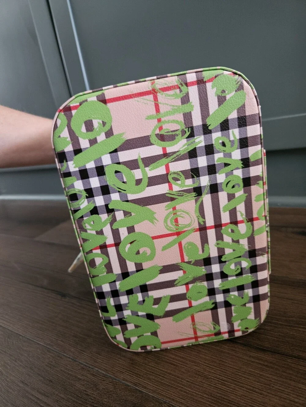 NEW Pink Plaid LOVE Train Case + Lemonade Twilly | Vanity Makeup Travel Case